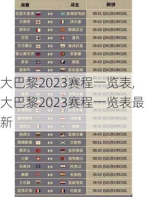 大巴黎2023赛程一览表,大巴黎2023赛程一览表最新