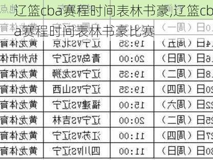 辽篮cba赛程时间表林书豪,辽篮cba赛程时间表林书豪比赛