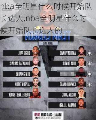 nba全明星什么时候开始队长选人,nba全明星什么时候开始队长选人的