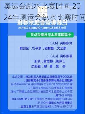 奥运会跳水比赛时间,2024年奥运会跳水比赛时间