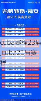 cuba赛程23届,cuba22届赛程