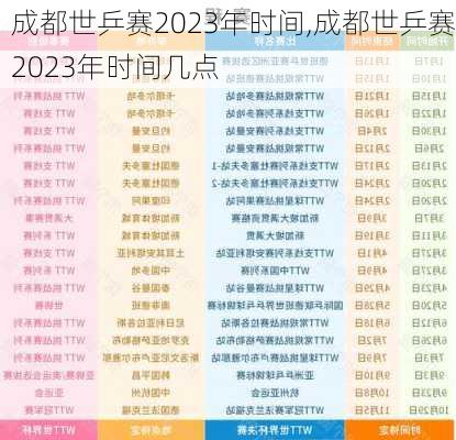 成都世乒赛2023年时间,成都世乒赛2023年时间几点