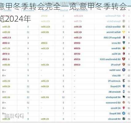 意甲冬季转会完全一览,意甲冬季转会一览2024年