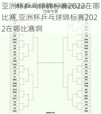 亚洲杯乒乓球锦标赛2022在哪比赛,亚洲杯乒乓球锦标赛2022在哪比赛啊