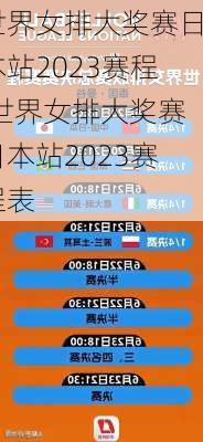 世界女排大奖赛日本站2023赛程,世界女排大奖赛日本站2023赛程表