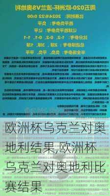 欧洲杯乌克兰对奥地利结果,欧洲杯乌克兰对奥地利比赛结果