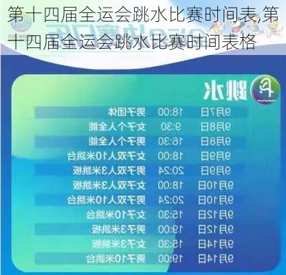 第十四届全运会跳水比赛时间表,第十四届全运会跳水比赛时间表格