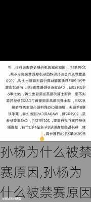 孙杨为什么被禁赛原因,孙杨为什么被禁赛原因