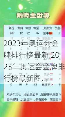 2023年奥运会金牌排行榜最新,2023年奥运会金牌排行榜最新图片