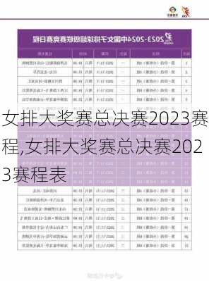 女排大奖赛总决赛2023赛程,女排大奖赛总决赛2023赛程表