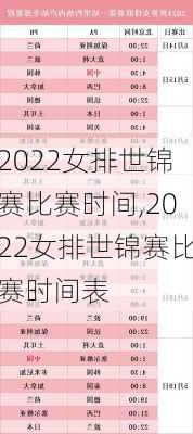 2022女排世锦赛比赛时间,2022女排世锦赛比赛时间表