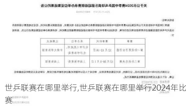 世乒联赛在哪里举行,世乒联赛在哪里举行2024年比赛