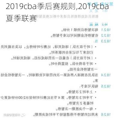 2019cba季后赛规则,2019cba夏季联赛