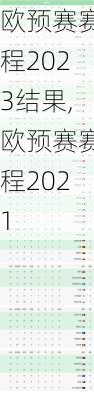 欧预赛赛程2023结果,欧预赛赛程2021