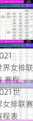 2021 世界女排联赛 赛程,2021世界女排联赛赛程表