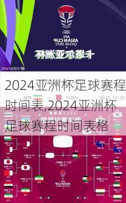 2024亚洲杯足球赛程时间表,2024亚洲杯足球赛程时间表格