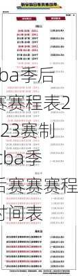 cba季后赛赛程表2023赛制,cba季后赛赛赛程时间表