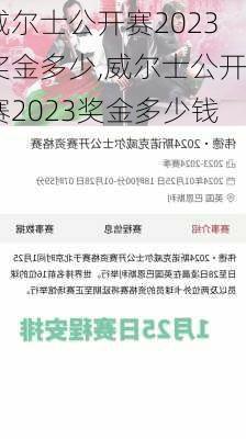 威尔士公开赛2023奖金多少,威尔士公开赛2023奖金多少钱