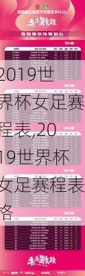 2019世界杯女足赛程表,2019世界杯女足赛程表格