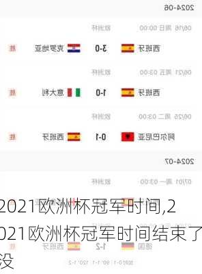 2021欧洲杯冠军时间,2021欧洲杯冠军时间结束了没