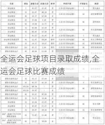 全运会足球项目录取成绩,全运会足球比赛成绩