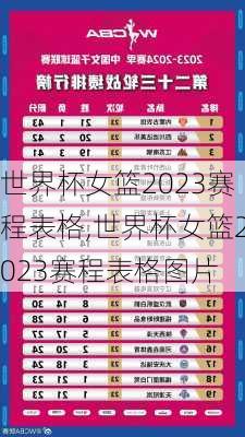 世界杯女篮2023赛程表格,世界杯女篮2023赛程表格图片