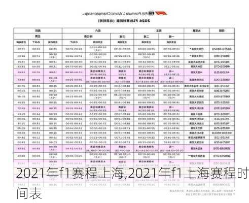 2021年f1赛程上海,2021年f1上海赛程时间表