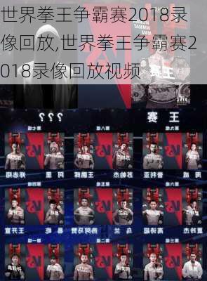 世界拳王争霸赛2018录像回放,世界拳王争霸赛2018录像回放视频