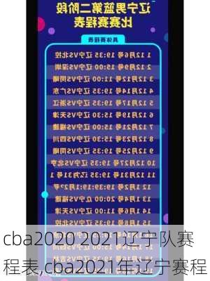 cba2020 2021辽宁队赛程表,cba2021年辽宁赛程