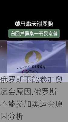 俄罗斯不能参加奥运会原因,俄罗斯不能参加奥运会原因分析