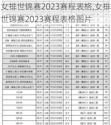 女排世锦赛2023赛程表格,女排世锦赛2023赛程表格图片