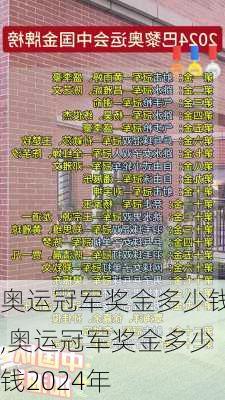 奥运冠军奖金多少钱,奥运冠军奖金多少钱2024年