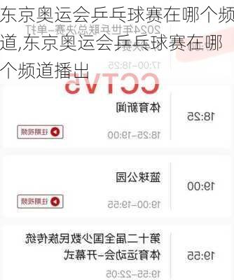 东京奥运会乒乓球赛在哪个频道,东京奥运会乒乓球赛在哪个频道播出