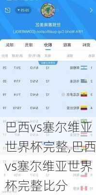 巴西vs塞尔维亚世界杯完整,巴西vs塞尔维亚世界杯完整比分