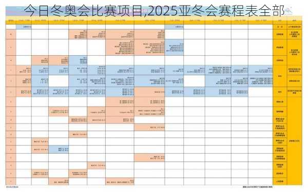 今日冬奥会比赛项目,2025亚冬会赛程表全部