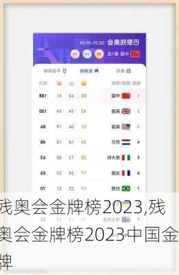 残奥会金牌榜2023,残奥会金牌榜2023中国金牌