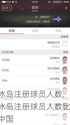 冰岛注册球员人数,冰岛注册球员人数比中国