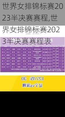 世界女排锦标赛2023半决赛赛程,世界女排锦标赛2023半决赛赛程表